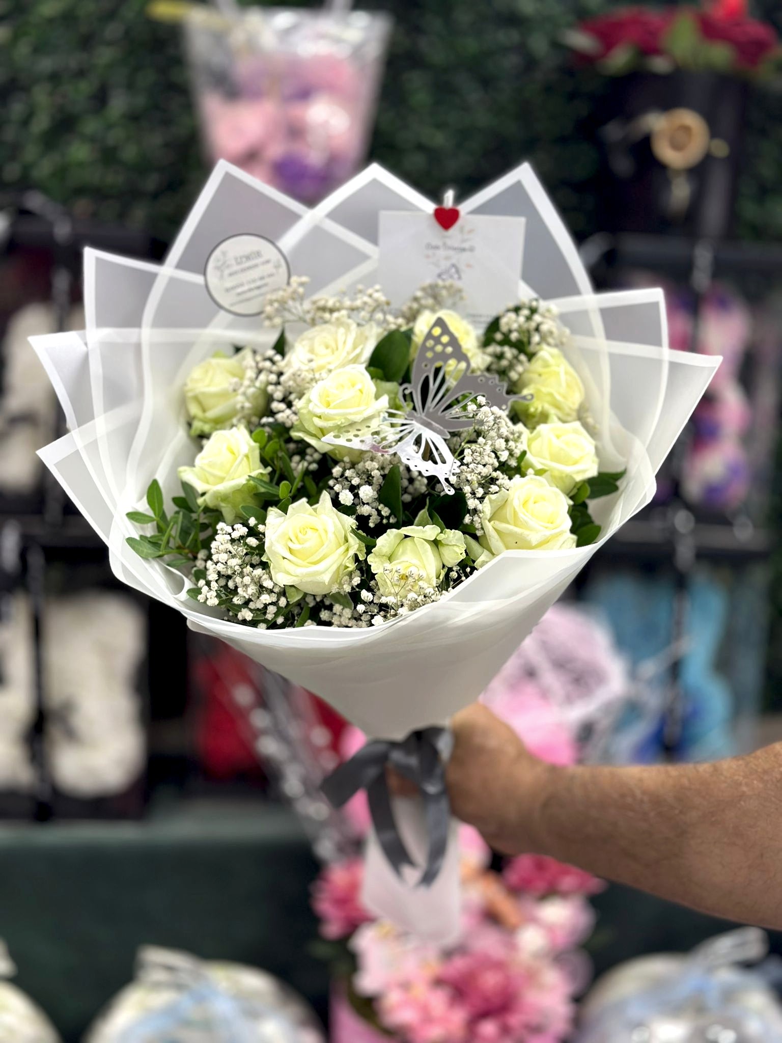 10'lu Beyaz Gül Buketi